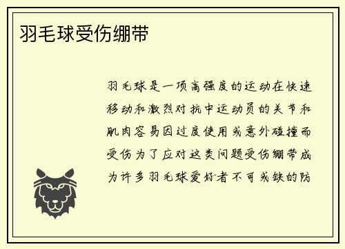 羽毛球受伤绷带